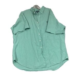Polo Ralph Lauren Oxford Button Down  XXL Green Gingham Check Preppy Classic Fit